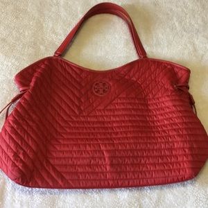 Tory Burch quilted red tote